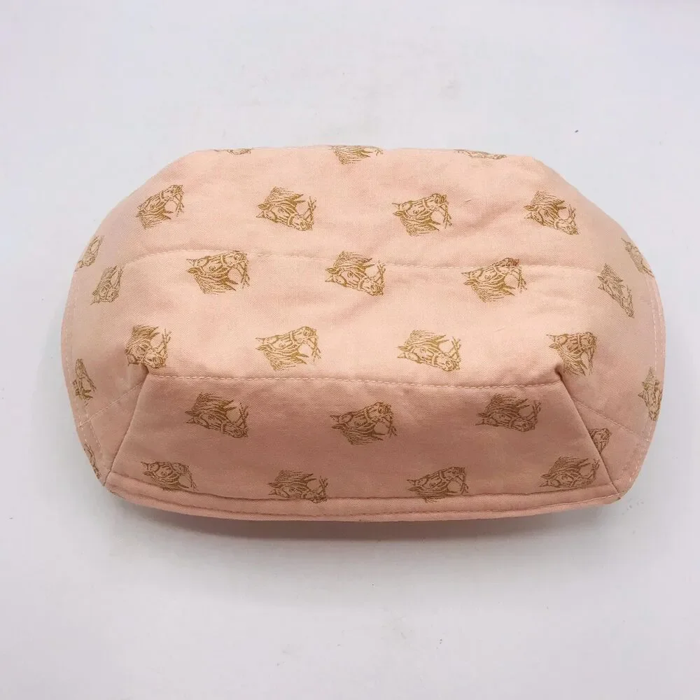 Reversible Microwave Cozie For Takeout Containers Farmhouse Horse Heads in Pink